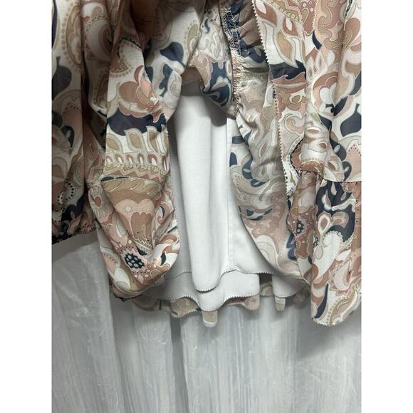 Aritzia wilfred women Sm tempest smocked babydoll mini dress Artsey Floral boho - Picture 7 of 9